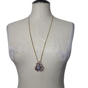 J. Crew Colorful Crystal Cluster Long Necklace